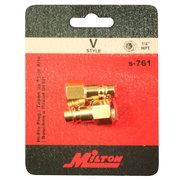 Milton Industries Hi-Flo V-Style 1/4" FNPT Brass Plug 2/cd s-761